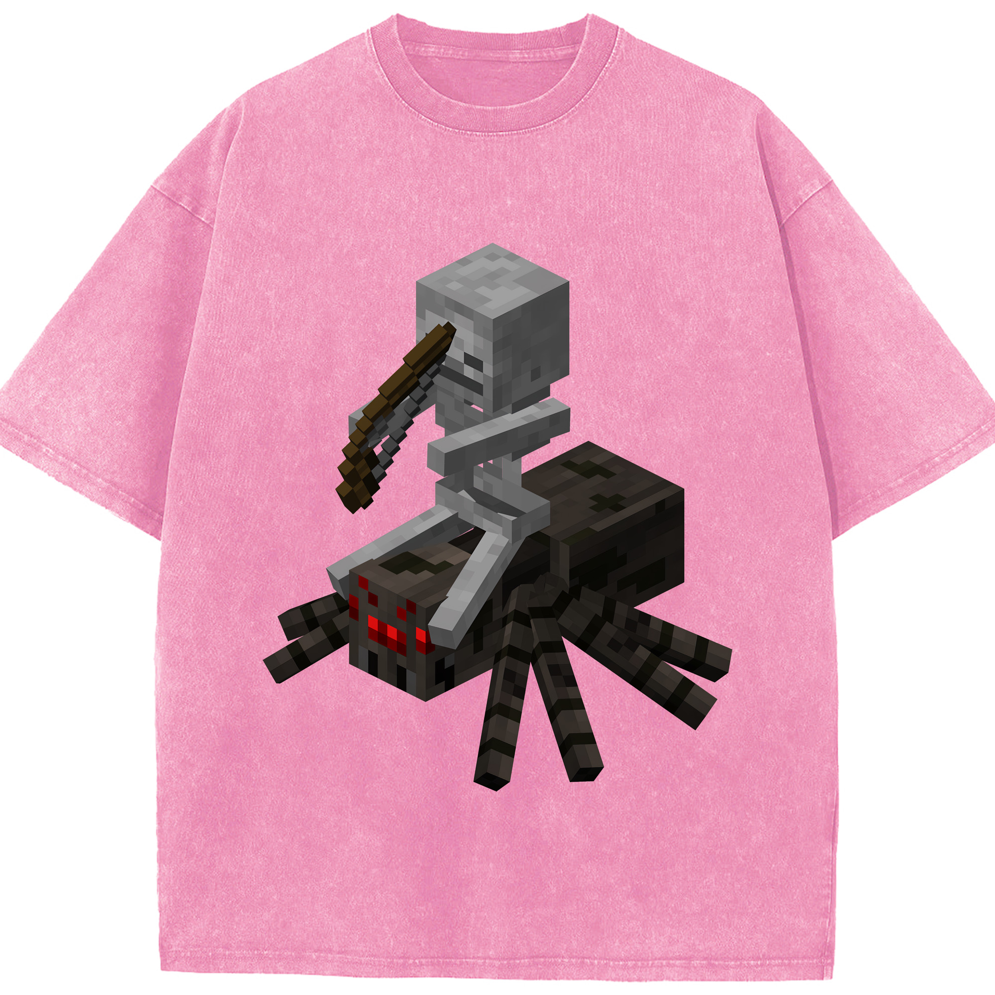（画像用） マインクラフト ブロックの世界 Minecraft MC Block world 綿100% ヴィンテージ風 半袖Tシャツ（フロントプリント）